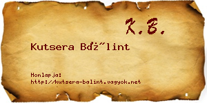 Kutsera Bálint névjegykártya